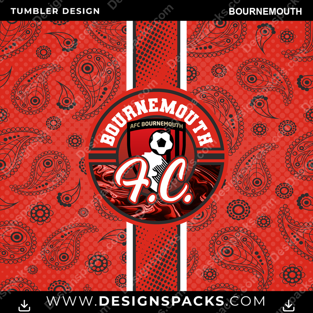 Soccer UK Handkerchief Bournemouth Tumbler Digital Wrap Design
