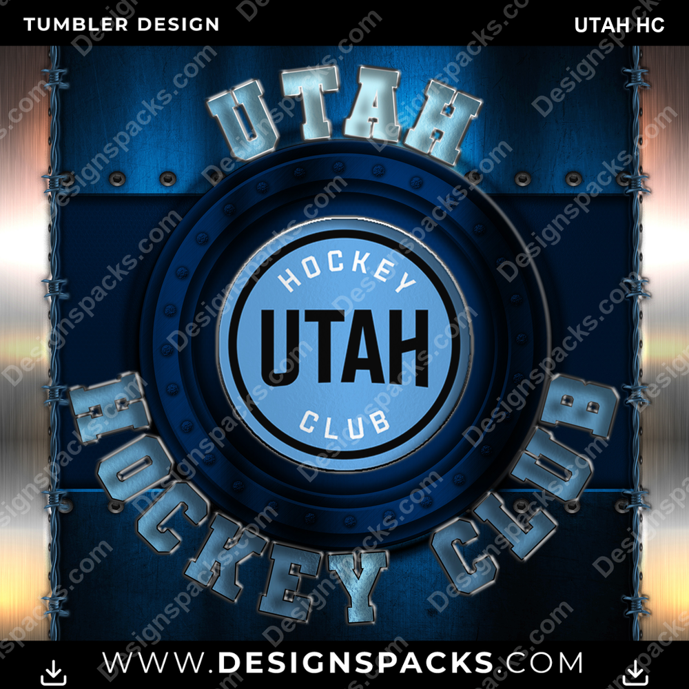 Ice Hockey Metal Utah HC NHL Hockey Tumbler Digital Wrap Design Download
