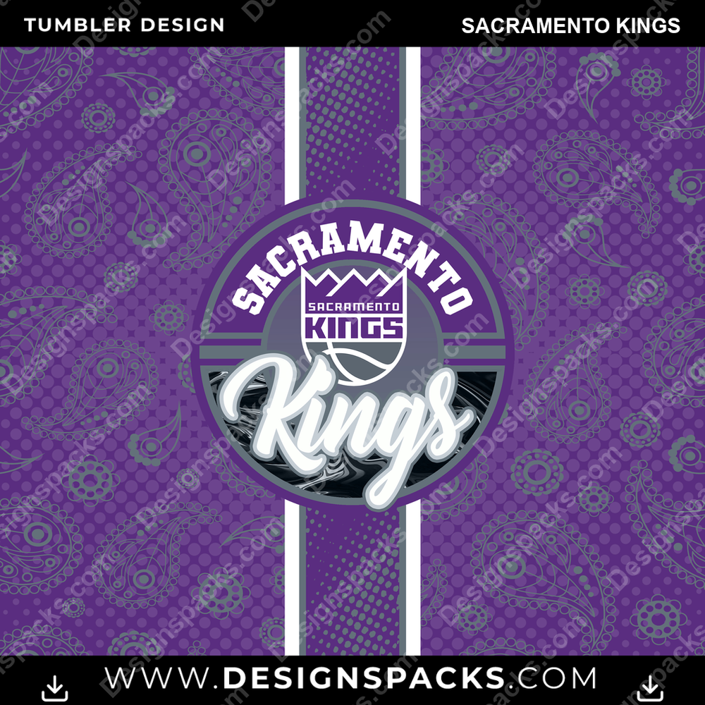 Basketball Handkerchief Sacramento Kings NBA Basketball Tumbler Digital Wrap Design Download