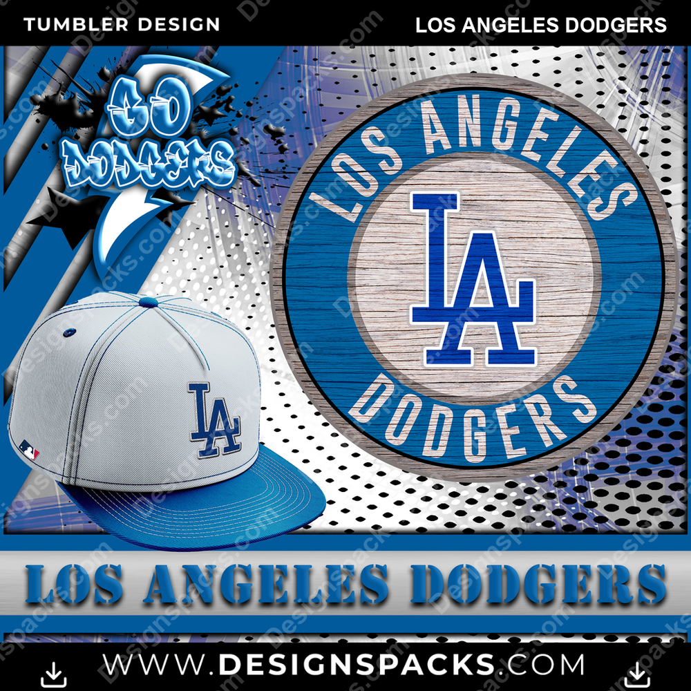 Baseball Go Team Los Angeles Dodgers Tumbler Digital Wrap Design
