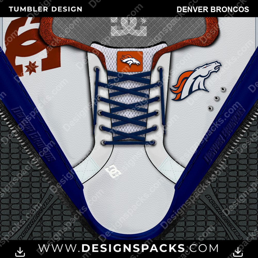 Football DC Sneaker Denver Broncos Tumbler Digital Wrap Design