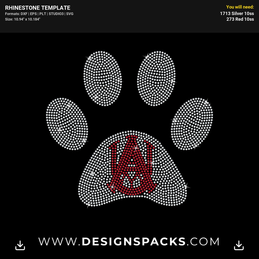 Paw AAMU College Logo Rhinestone Digital Template