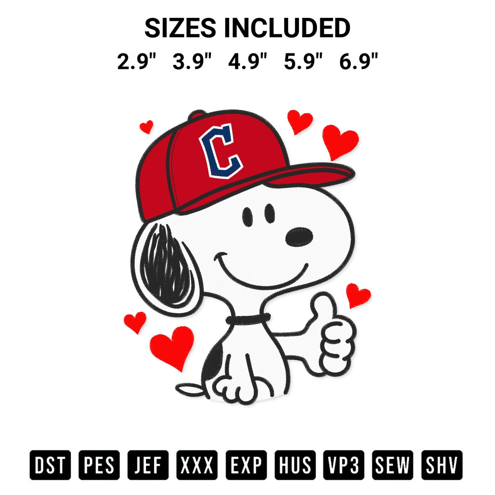 Looking for the perfect pattern? Download the Snoopy Cleveland Guardians Baseball Embroidery Design embroidery design today at Designspacks.com. Crisp, clean stitching guaranteed. Available sizes: 2.9", 3.9", 4.9", 5.9", 6.9".