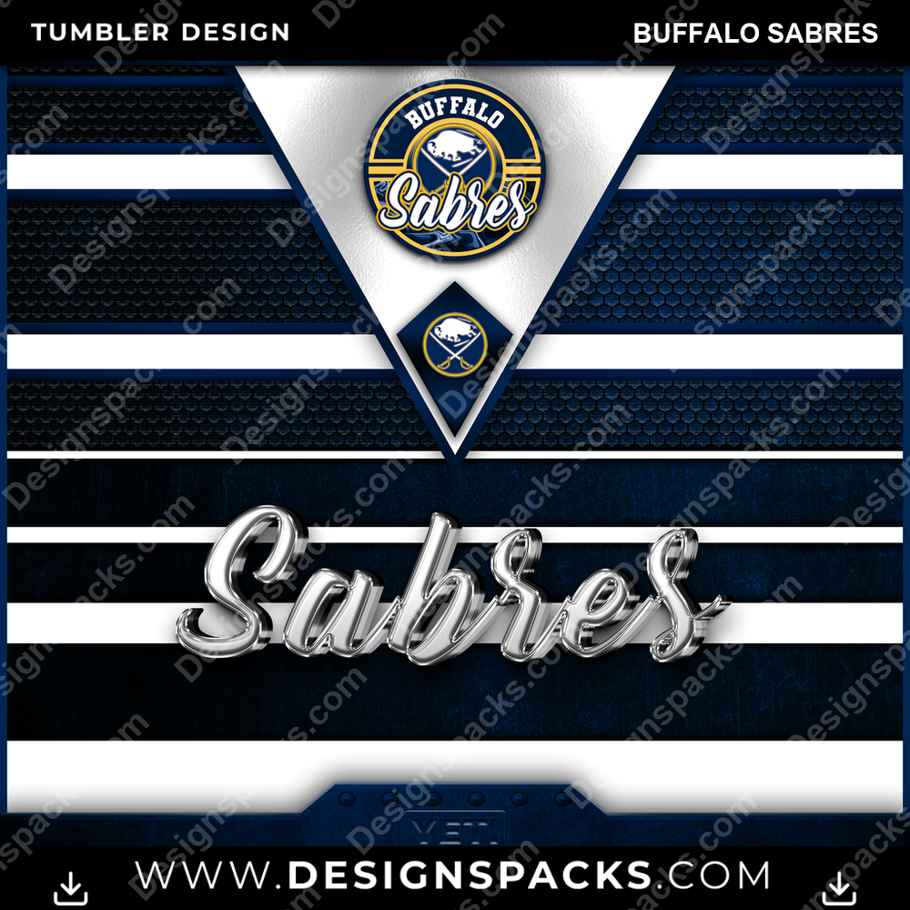 Ice Hockey YETI Buffalo Sabres Tumbler Digital Wrap Design