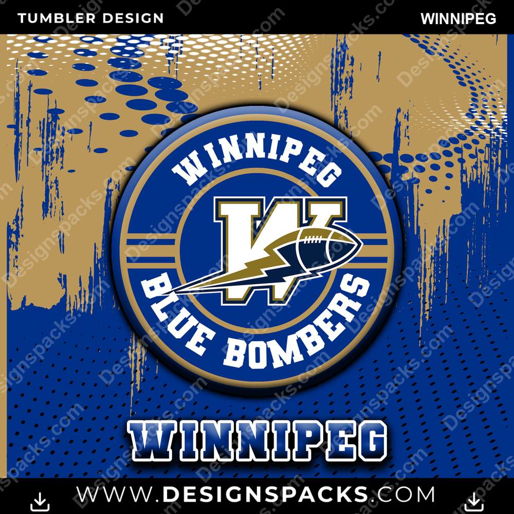 Canada Football Dot Logo Winnipeg Tumbler Digital Wrap Design