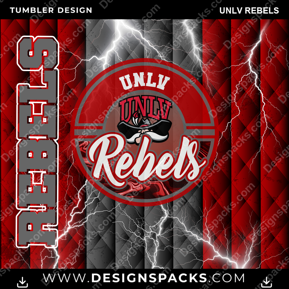 College Sport Diamond UNLV Rebels Tumbler Digital Wrap Design