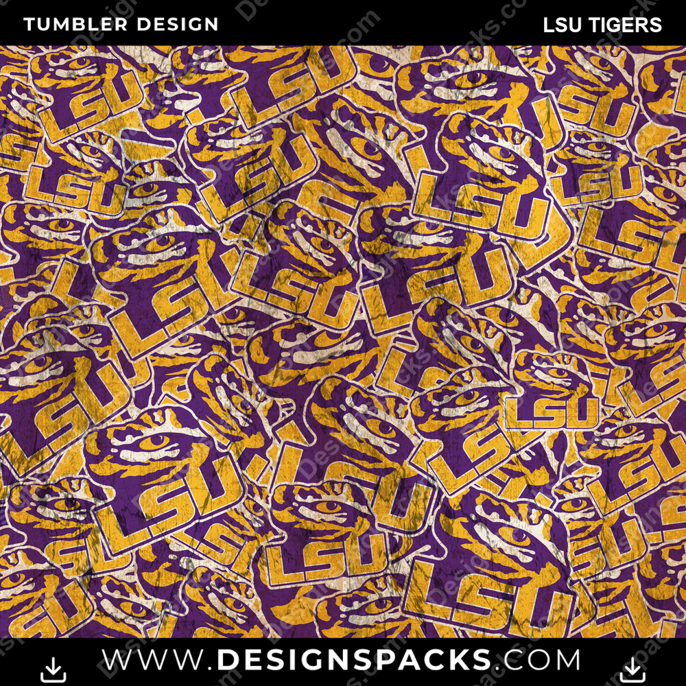 College Sport Logo BG LSU Tigers NCAA College Sport Tumbler Digital Wrap Design Download