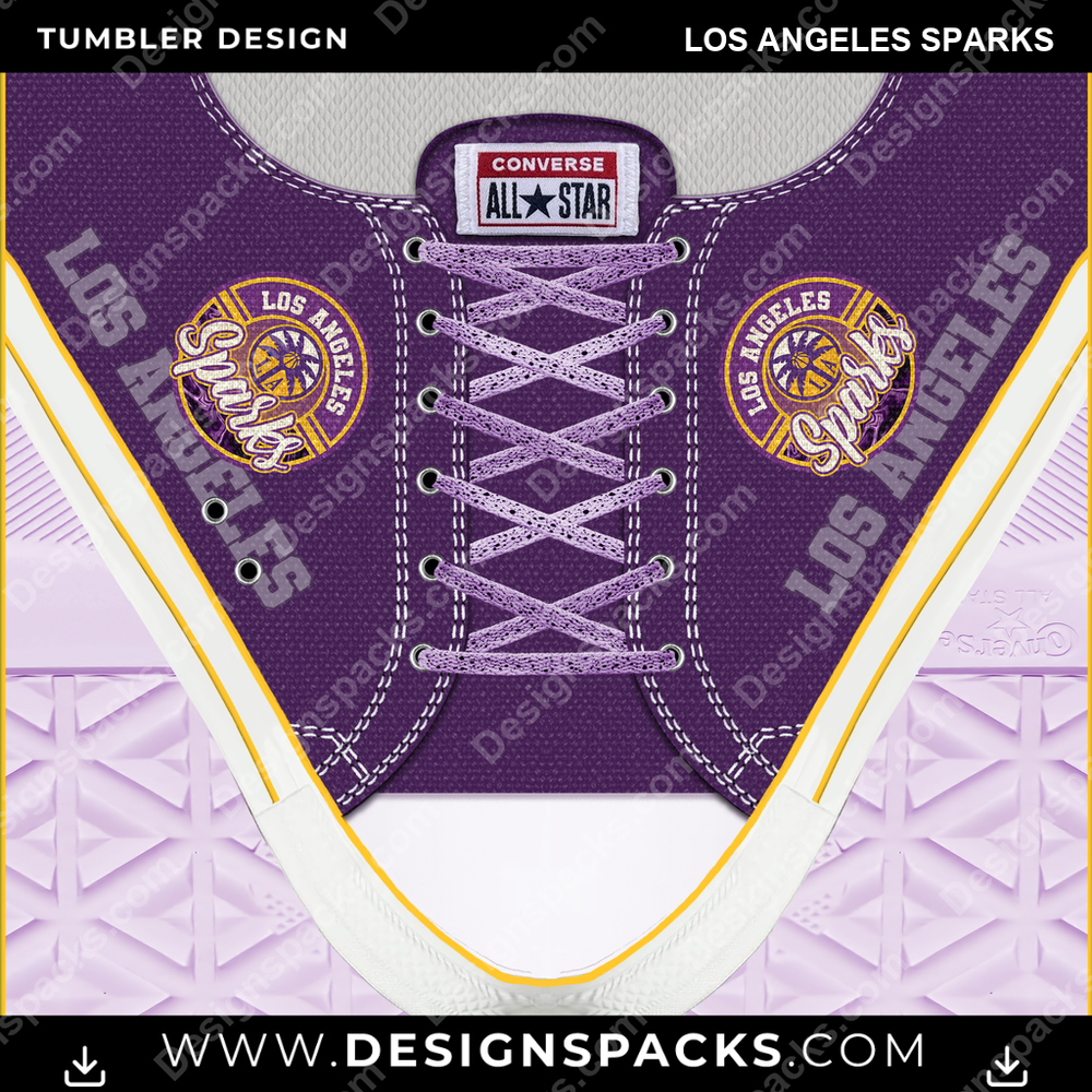 Basketball Converse Los Angeles Sparks Tumbler Digital Wrap Design
