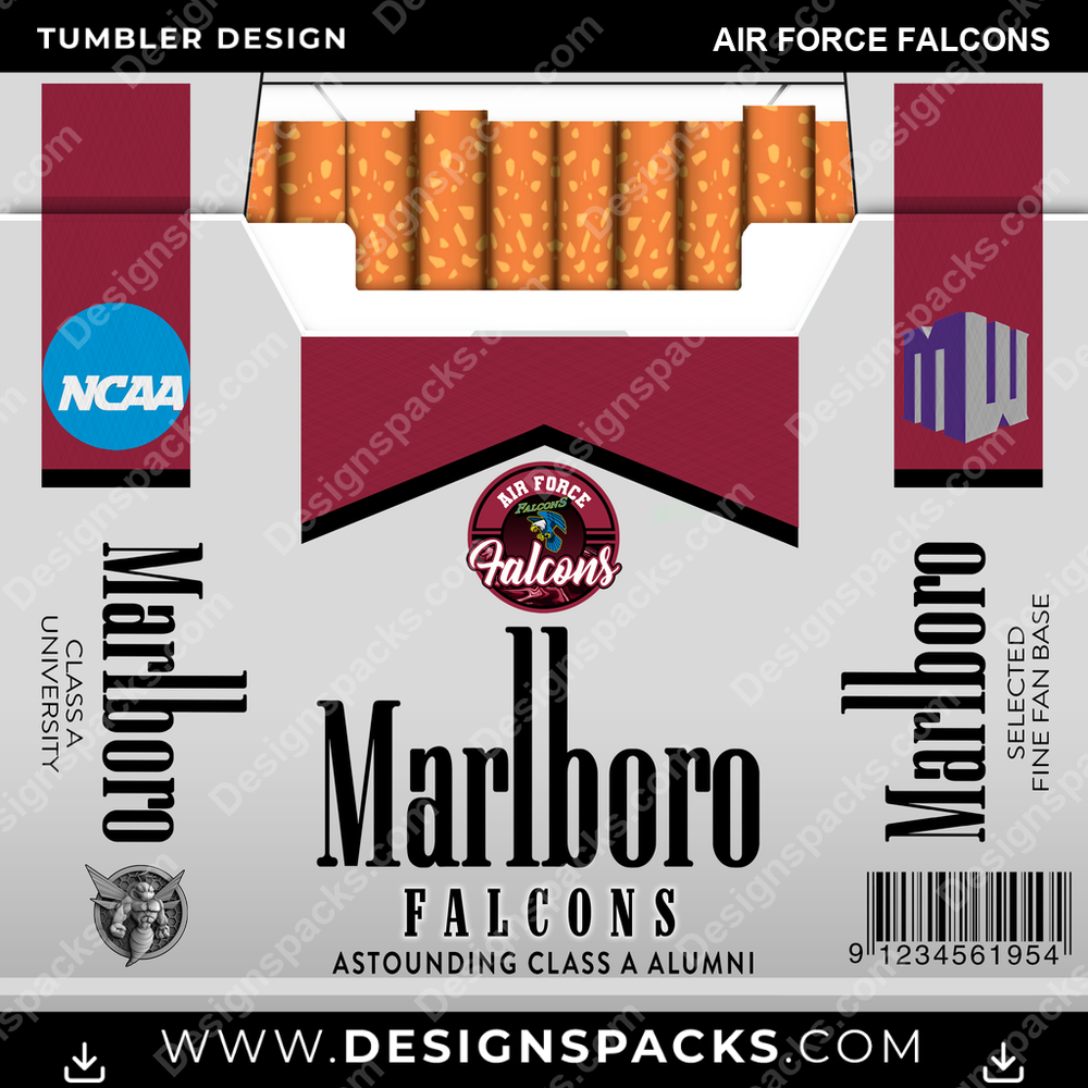 College Sport Marlboro Air Force Falcons NCAA College Sport Tumbler Digital Wrap Design Download