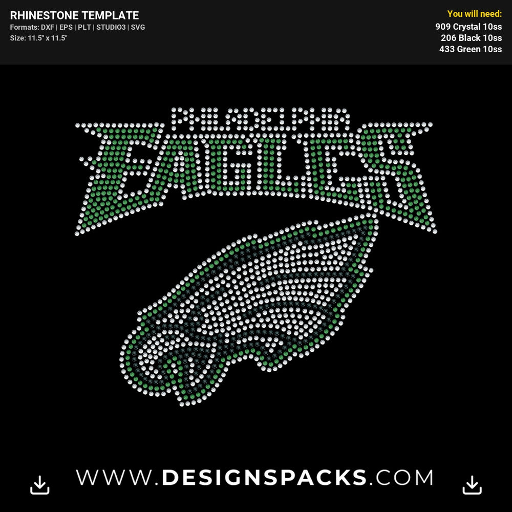 Philadelphia Eagles Logo Rhinestone Digital Template