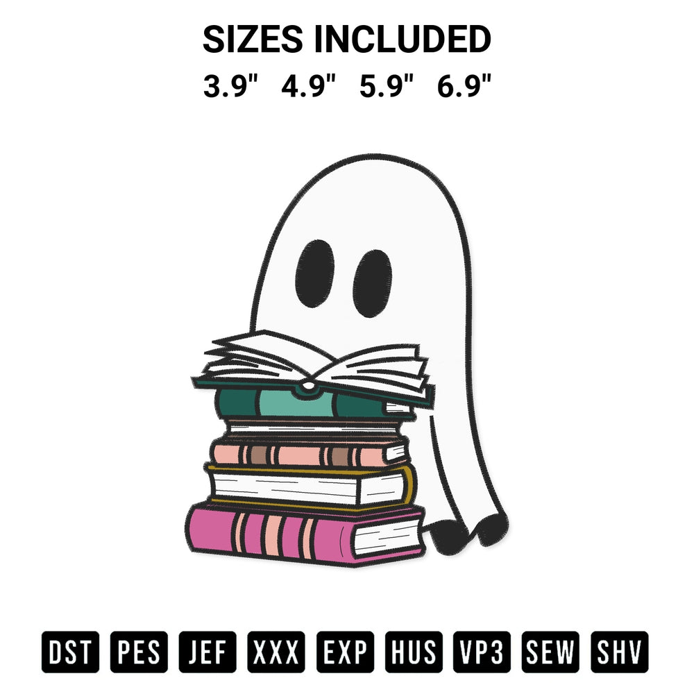 Stitch like a pro with the Cute Ghost Reading Book 2 Embroidery Design embroidery pattern from Designspacks.com. High-quality digital machine embroidery file. Available sizes: 3.9", 4.9", 5.9", 6.9".