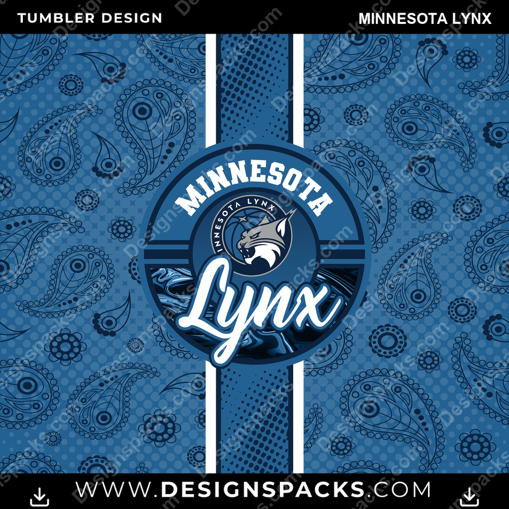 Basketball Handkerchief Minnesota Lynx Tumbler Digital Wrap Design
