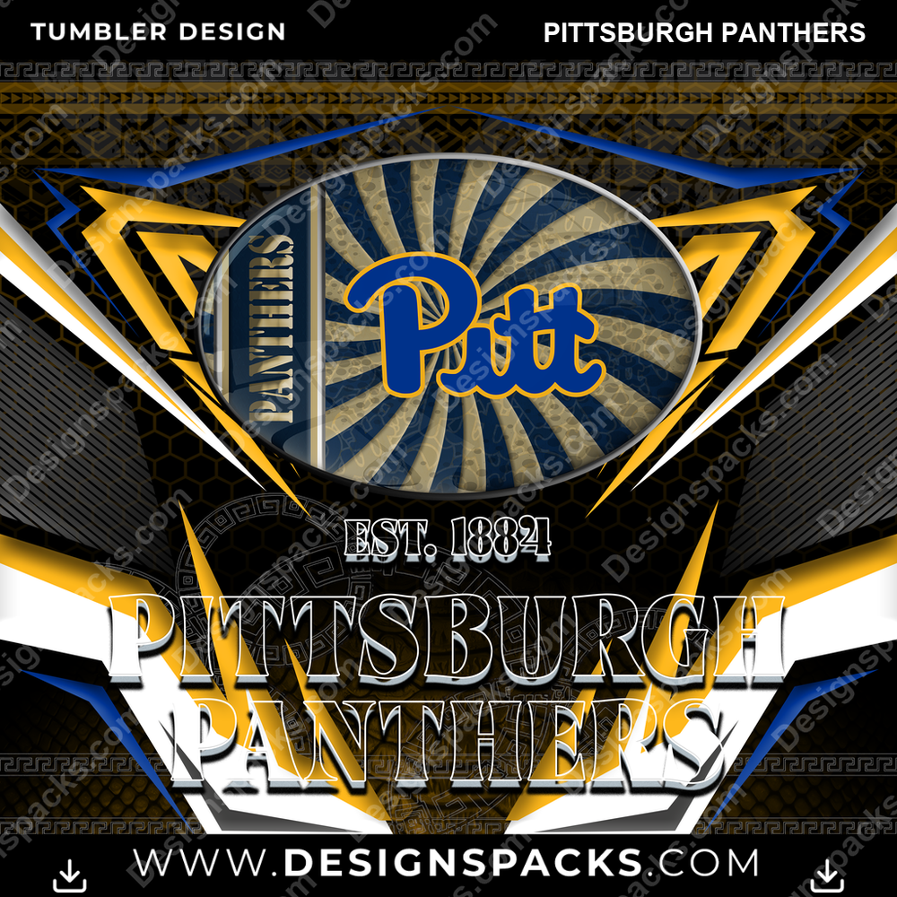 College Sport Tribal Pittsburgh Panthers NCAA College Sport Tumbler Digital Wrap Design Download