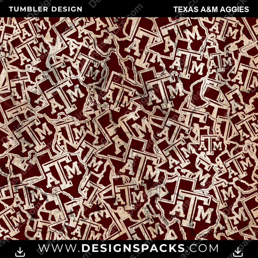College Sport Logo BG Texas A&M Aggies NCAA College Sport Tumbler Digital Wrap Design Download
