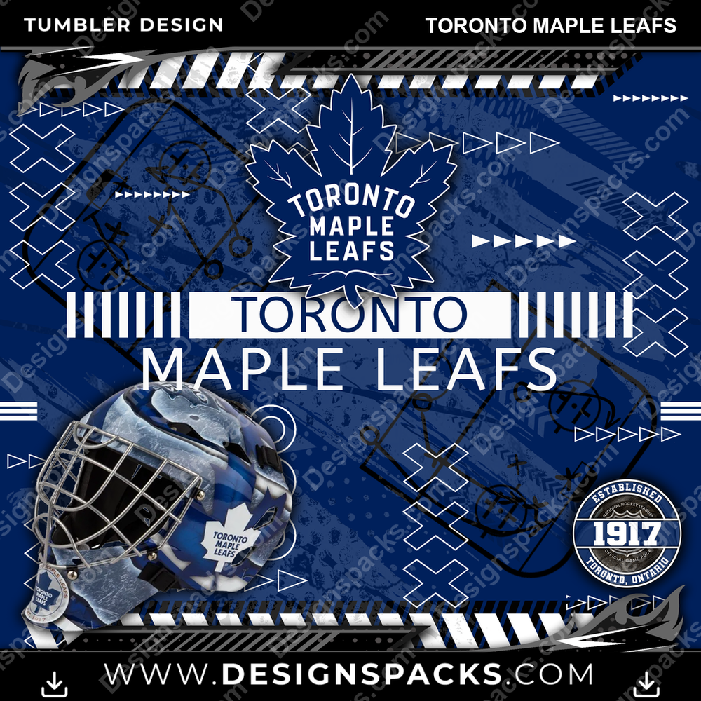Hockey Xs & Os Toronto Maple Leafs Tumbler Digital Wrap Design