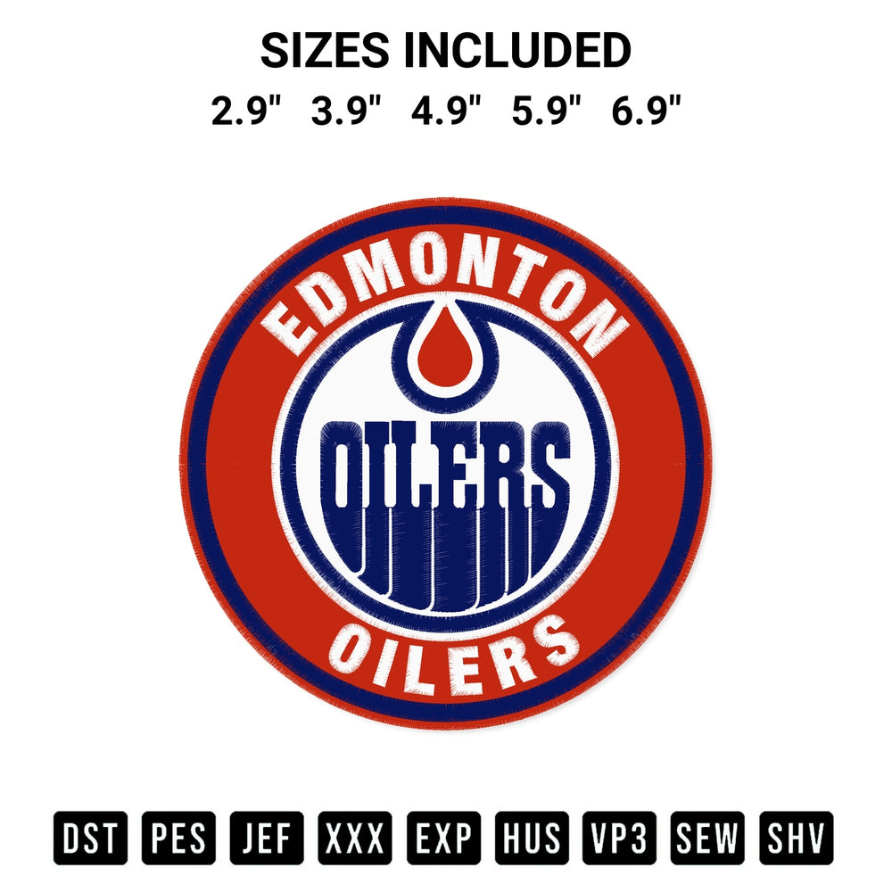 Elevate your next project with our Edmonton Oilers Circle Logo Embroidery Design embroidery file. Shop high-quality digital patterns instantly at Designspacks.com. Available sizes: 2.9", 3.9", 4.9", 5.9", 6.9".