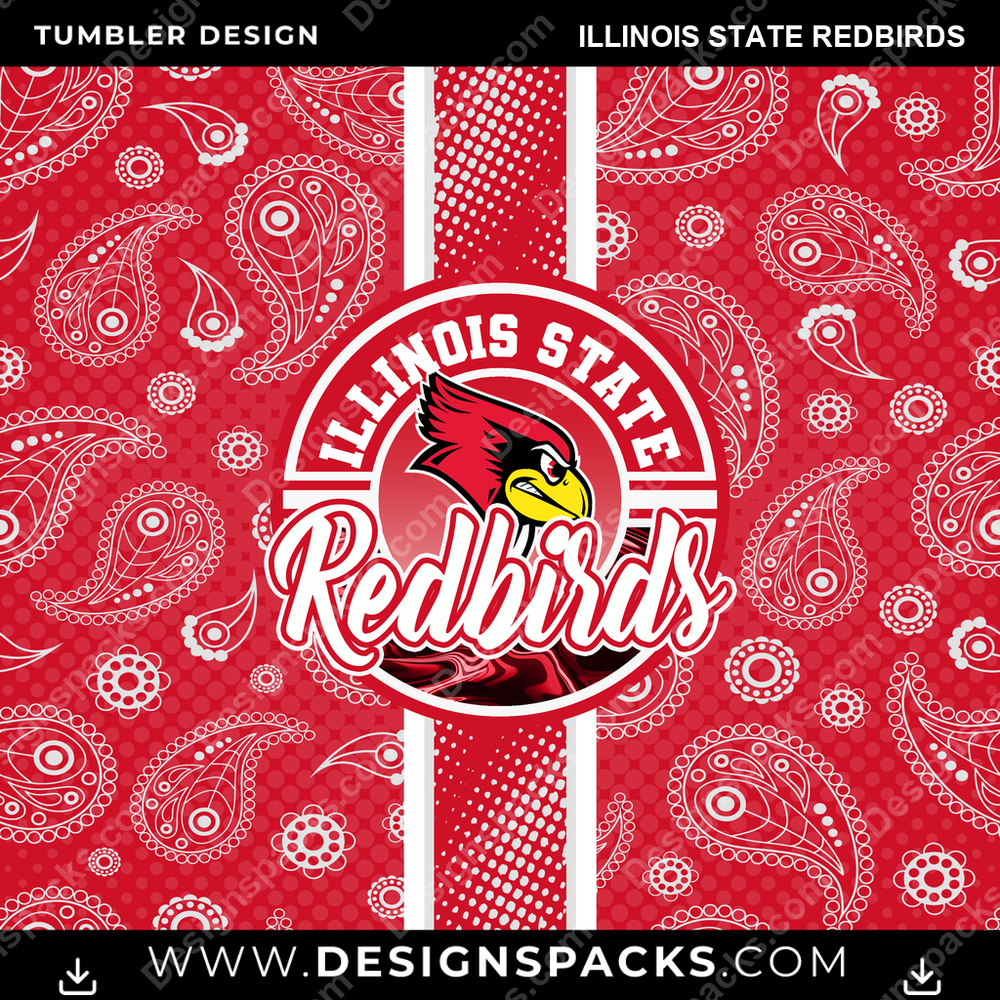 College Sport Handkerchief Illinois State Redbirds NCAA College Sport Tumbler Digital Wrap Design Download