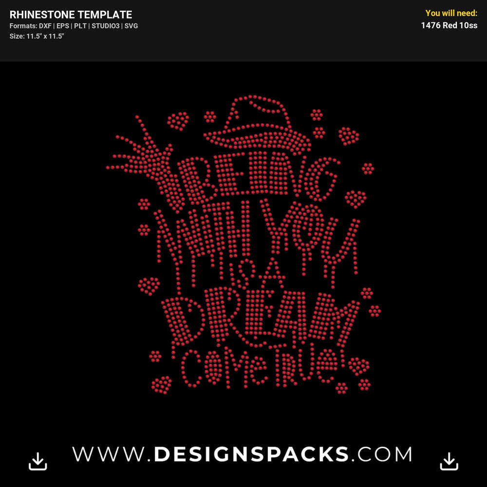 Dream Come True Horror Valentine Rhinestone Digital Template