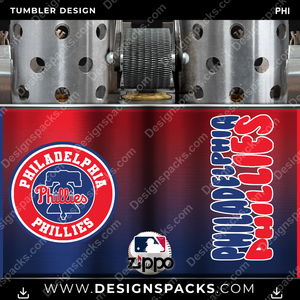 Baseball Zippo Lighter PHI Tumbler Digital Wrap Design