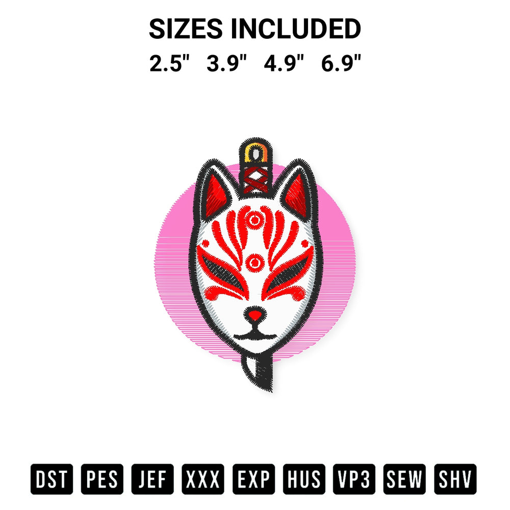 Looking for the perfect pattern? Download the Kitsune Mask With Katana Embroidery Design embroidery design today at Designspacks.com. Crisp, clean stitching guaranteed. Available sizes: 2.5", 3.9", 4.9", 6.9".