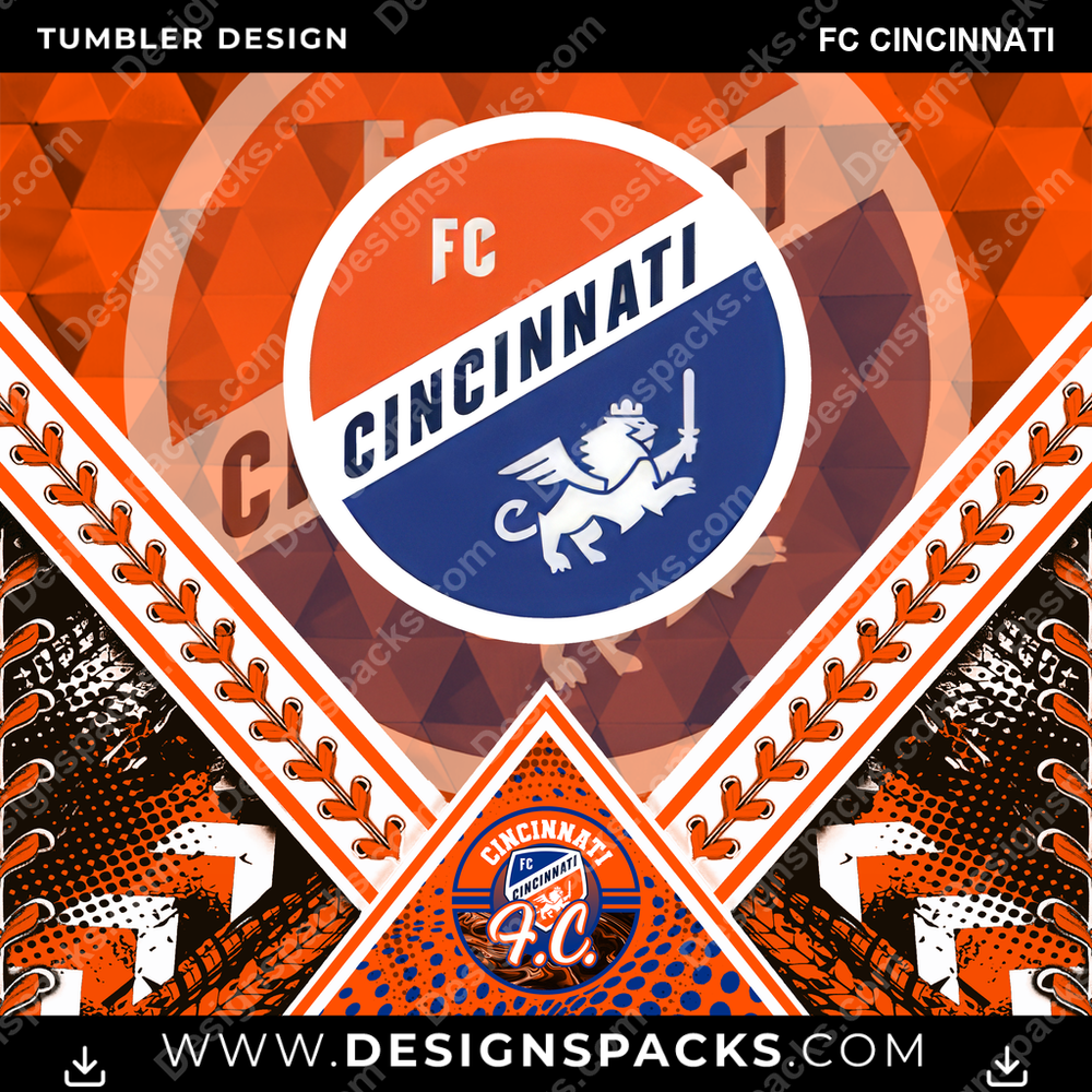Soccer Diamond FC Cincinnati Tumbler Digital Wrap Design