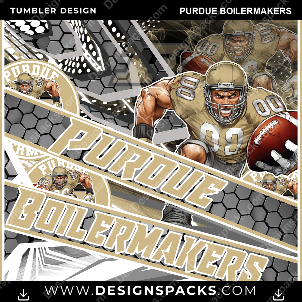College Sport Fathead Purdue Boilermakers Tumbler Digital Wrap Design