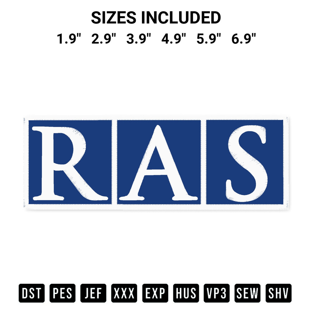 Shop the Ras Logo Embroidery Design machine embroidery pattern at Designspacks.com. Beautifully digitized for flawless stitching on any fabric. Available sizes: 1.9", 2.9", 3.9", 4.9", 5.9", 6.9".