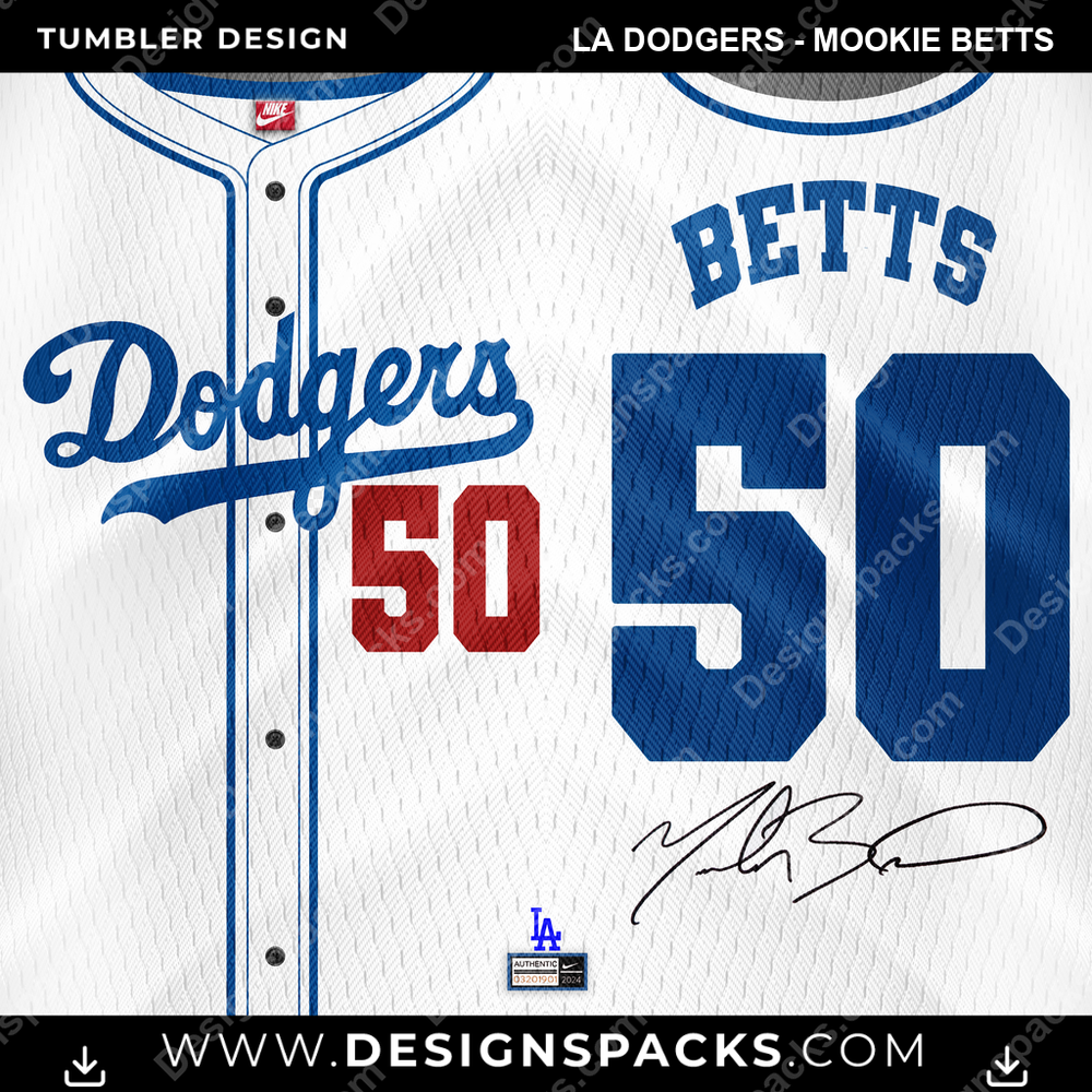 Baseball Jersey LA Dodgers - Mookie Betts Tumbler Digital Wrap Design