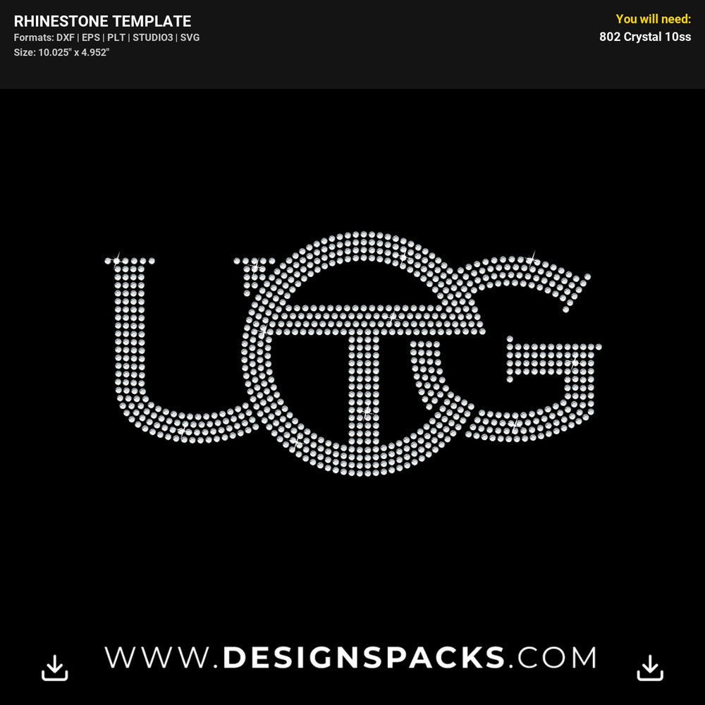 UGG X Telfar Fashion Logo Rhinestone Digital Template