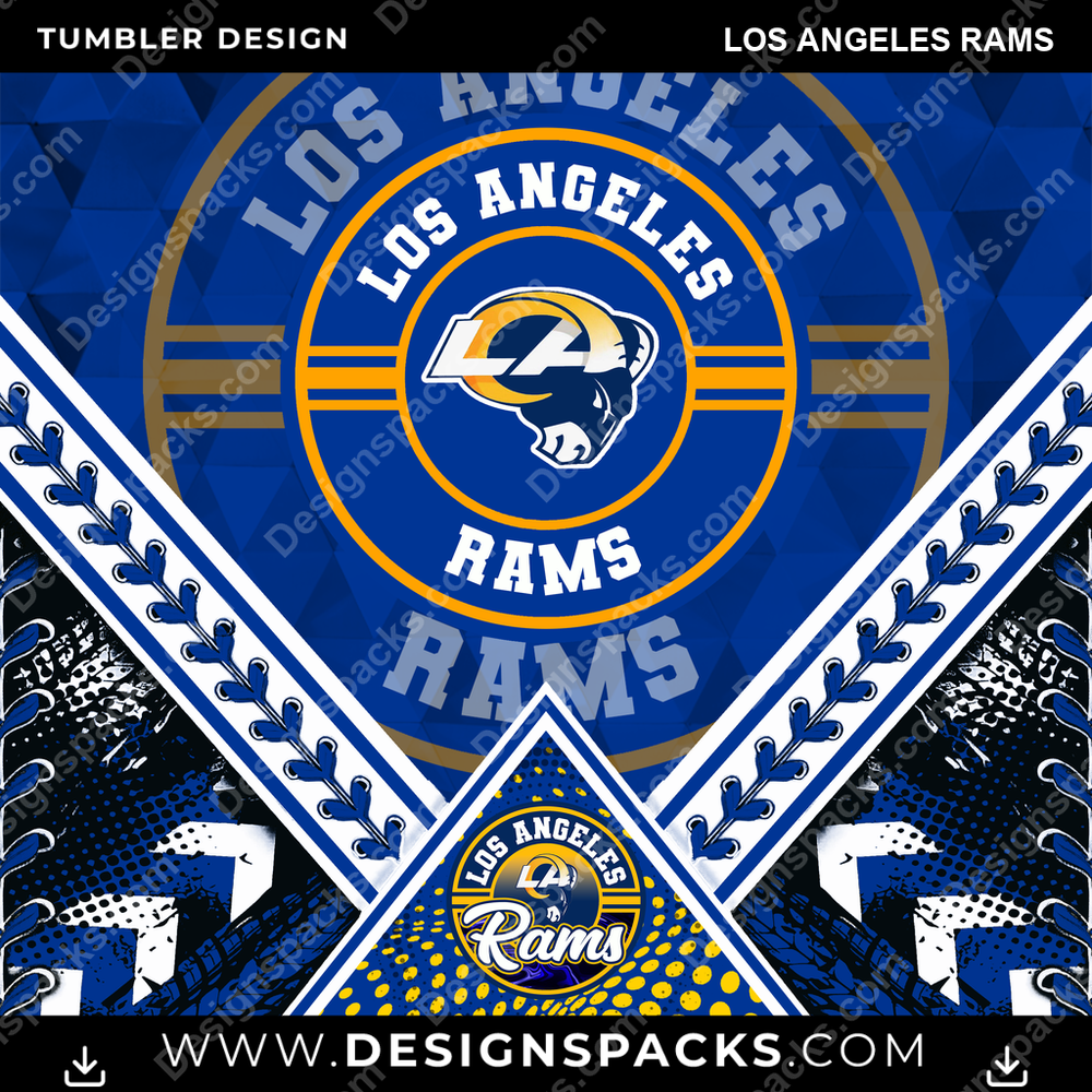 Football Diamond Los Angeles Rams Tumbler Digital Wrap Design