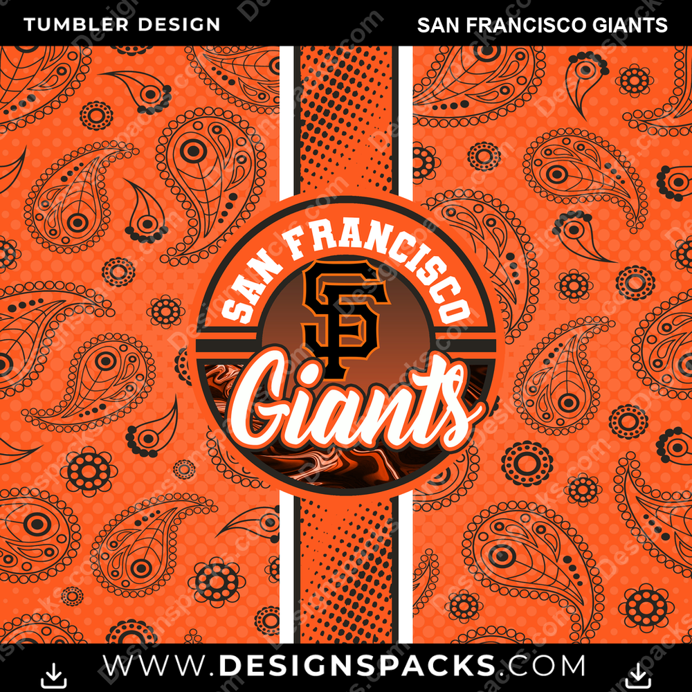 Baseball Handkerchief San Francisco Giants Tumbler Digital Wrap Design