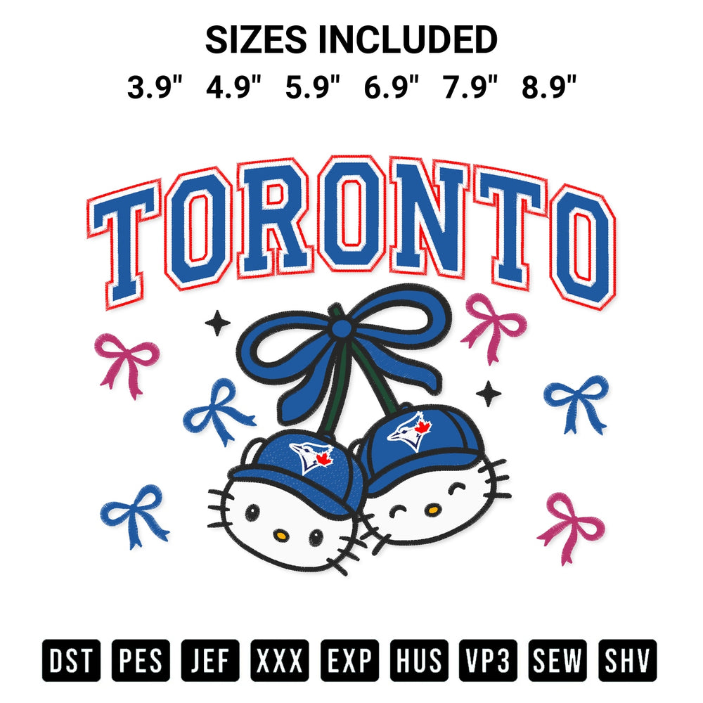 Elevate your next project with our Toronto Blue Jays Hello Kitty Cherries Embroidery Design embroidery file. Shop high-quality digital patterns instantly at Designspacks.com. Available sizes: 3.9", 4.9", 5.9", 6.9", 7.9", 8.9".