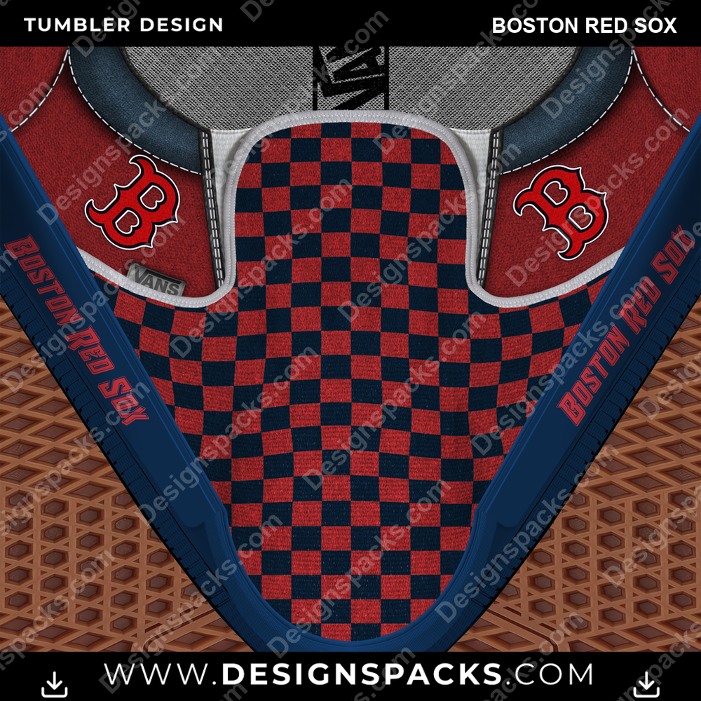 Baseball Vans Classic Boston Red Sox Tumbler Digital Wrap Design