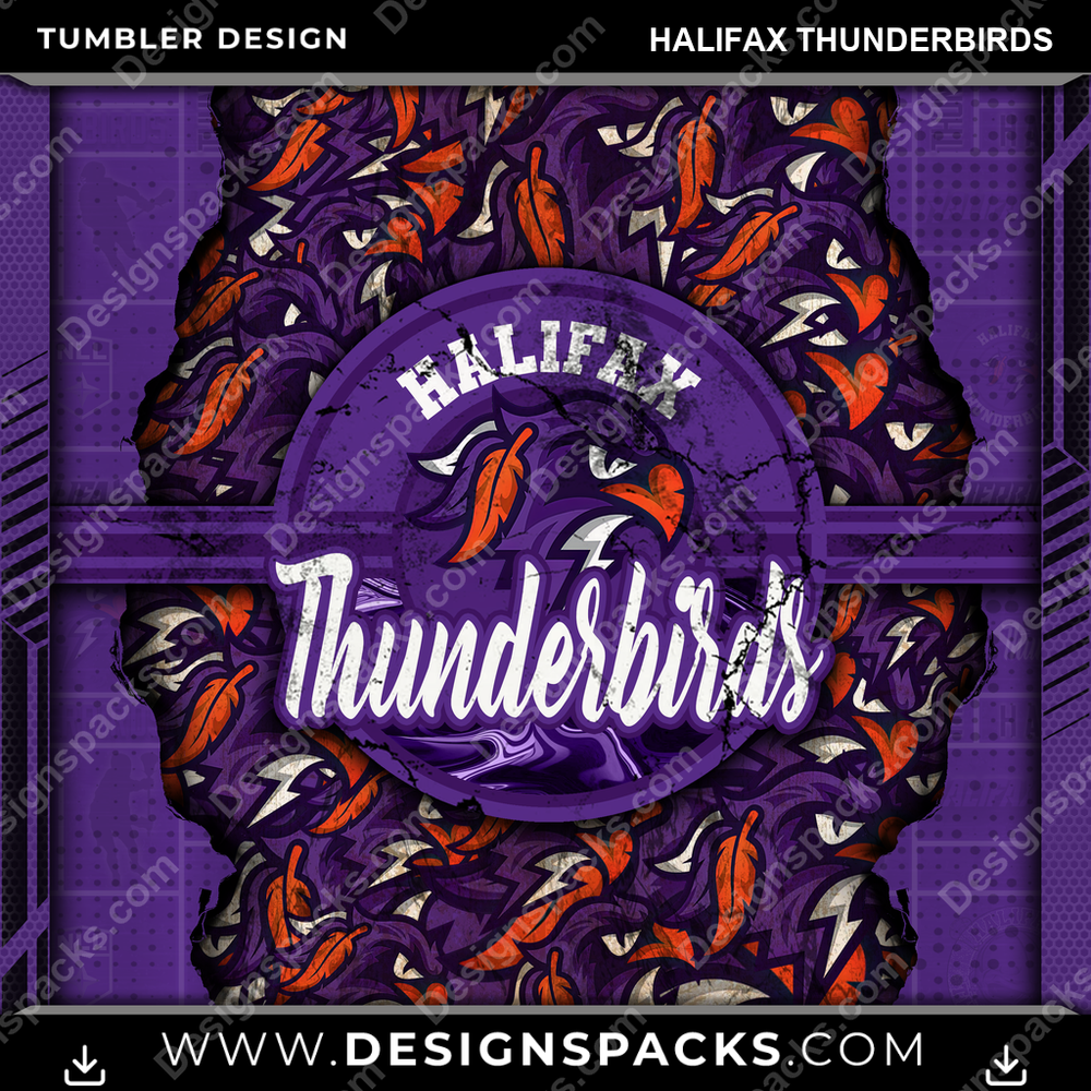 Lacrosse Ripped Halifax Thunderbirds Tumbler Digital Wrap Design