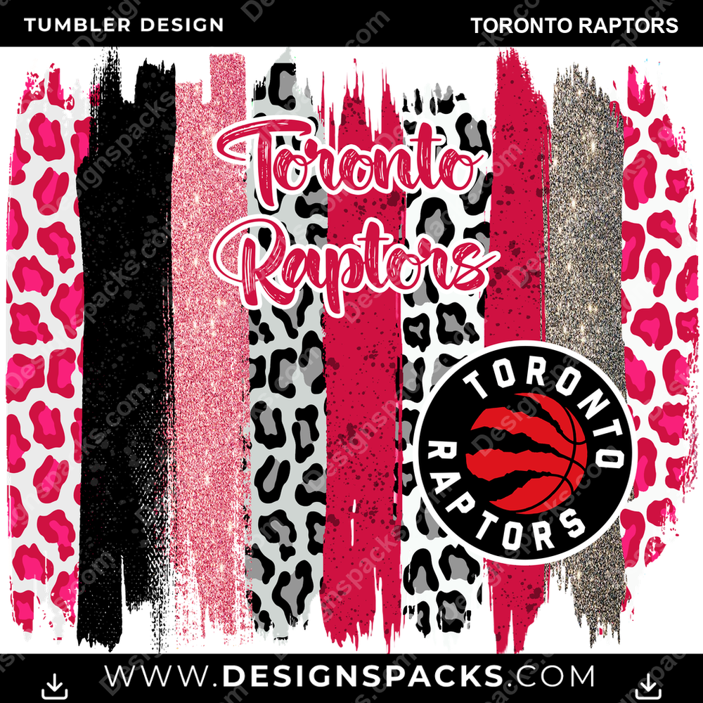 Basketball Brush Strokes Toronto Raptors Tumbler Digital Wrap Design