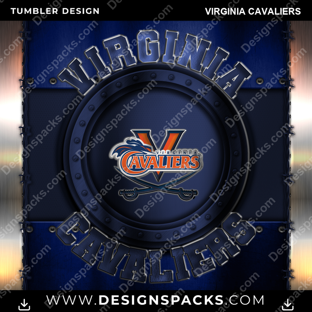 College Sport Metal Virginia Cavaliers NCAA College Sport Tumbler Digital Wrap Design Download