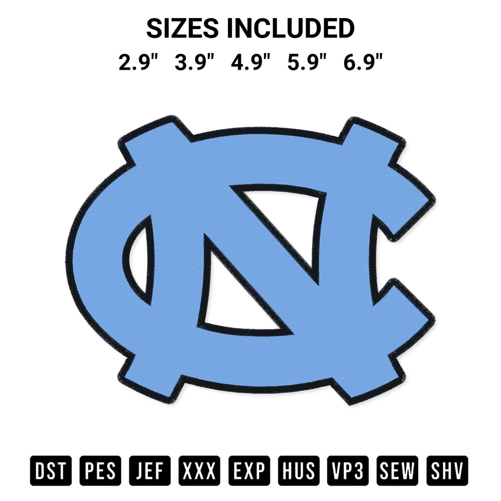 Add a unique touch to your apparel with the North Carolina Tar Heels Logo Embroidery Design embroidery file. Premium instant download available now on Designspacks.com. Available sizes: 2.9", 3.9", 4.9", 5.9", 6.9".