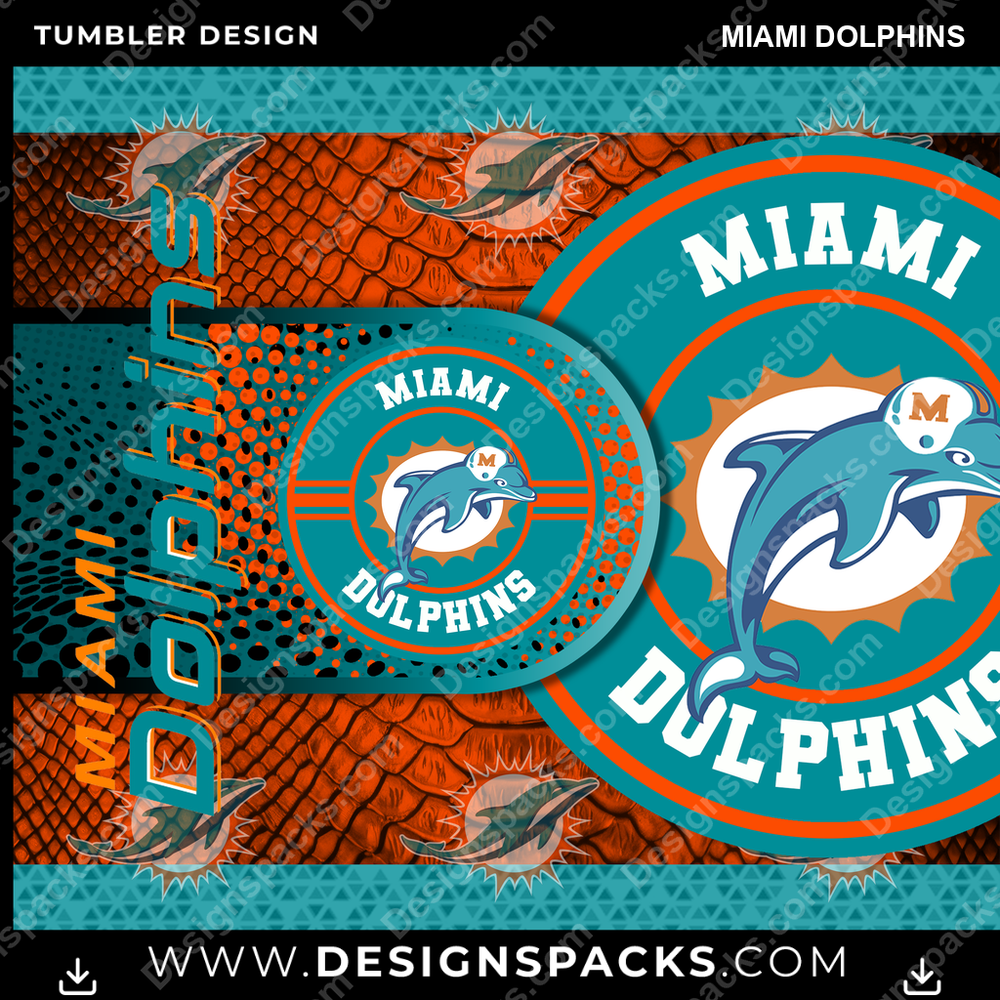 Football Hyper Miami Dolphins Tumbler digitales Wrap-Design