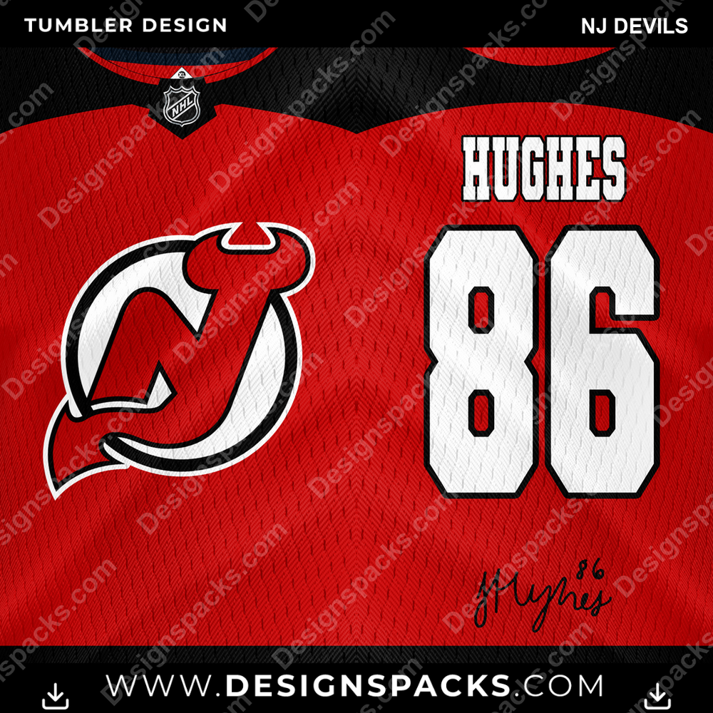 Hockey Jersey NJ Devils Tumbler Digital Wrap Design