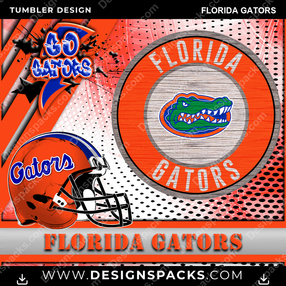 College Sport Go Team 2 Florida Gators Tumbler Digital Wrap Design