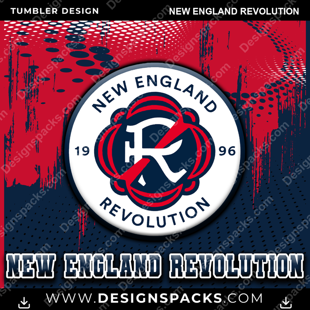 US Soccer Dot Logo New England Revolution Tumbler Digital Wrap Design