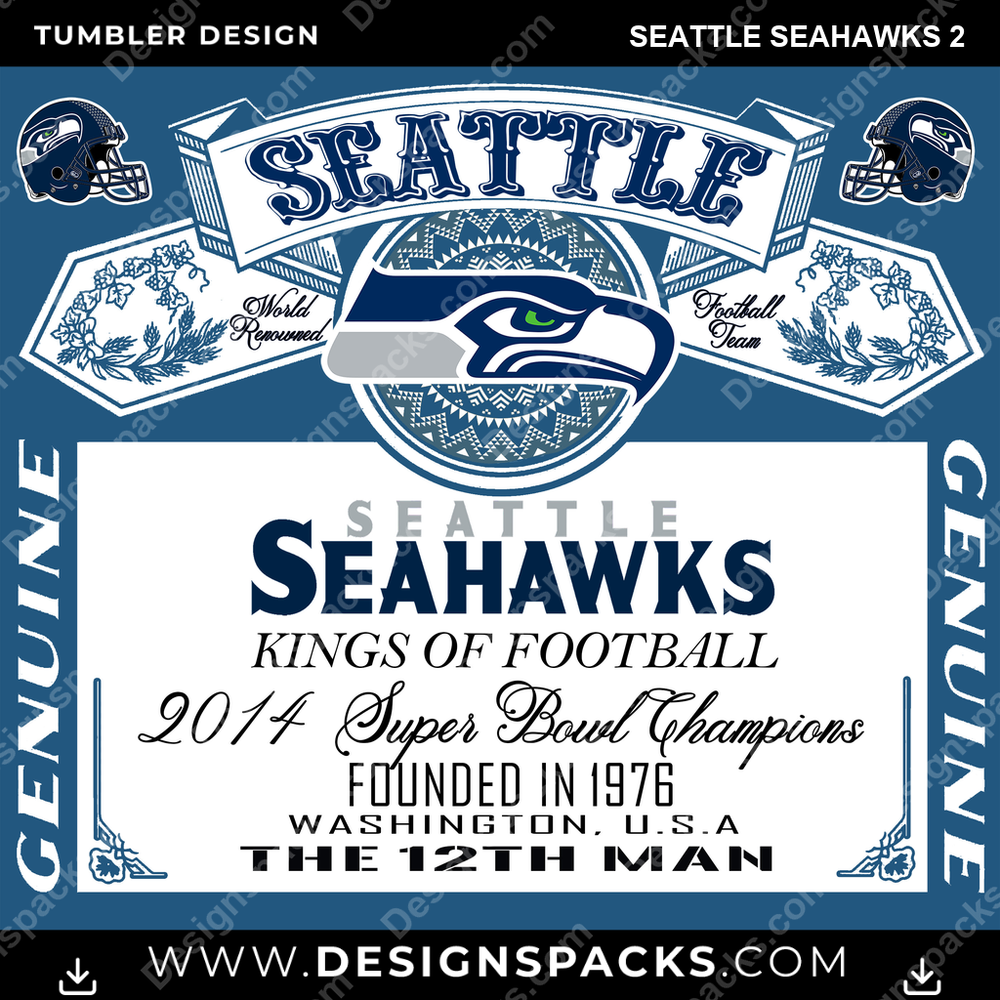 Football Bud Seattle Seahawks 2 Tumbler Digital Wrap Design