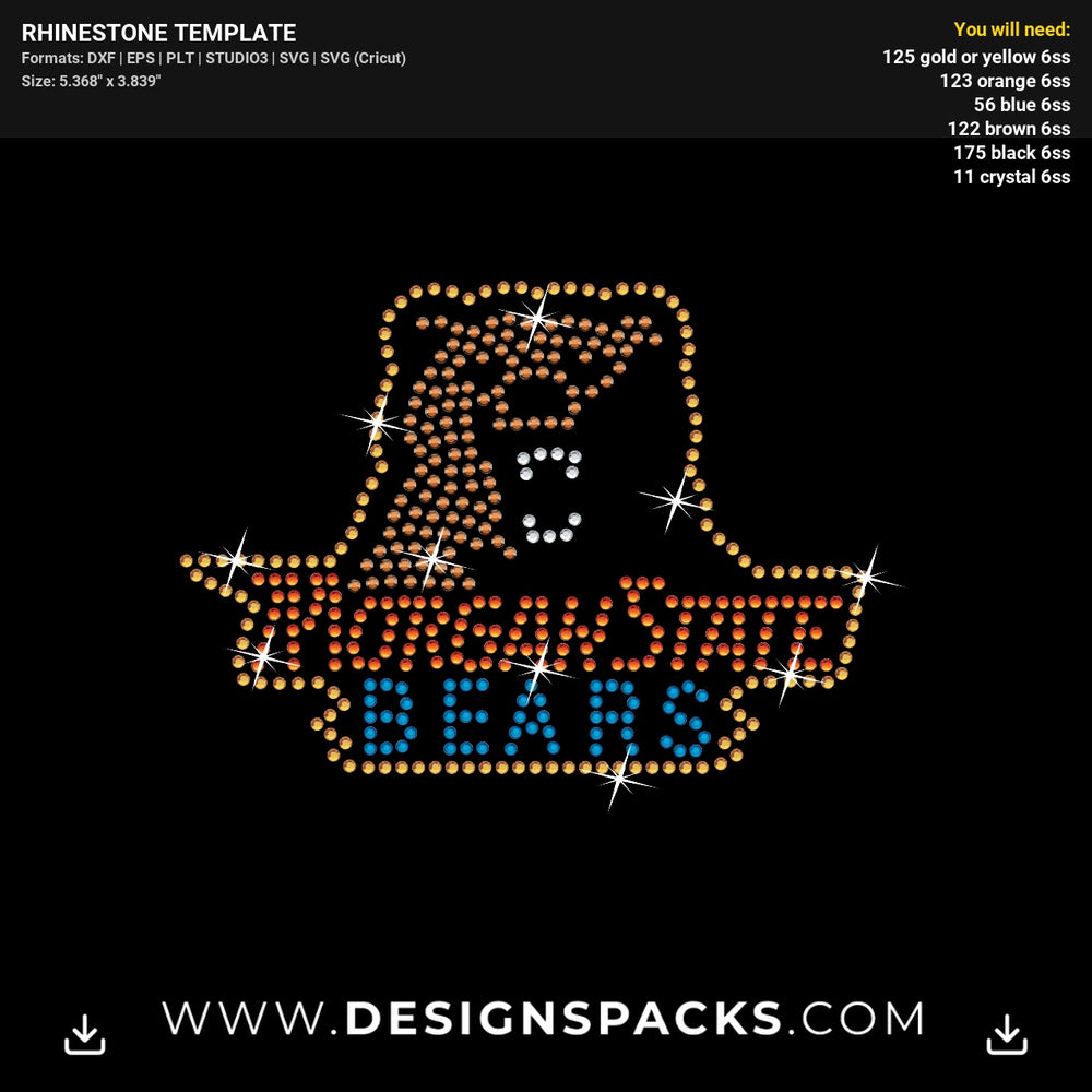 Morganstate Bears Rhinestone Digital Template