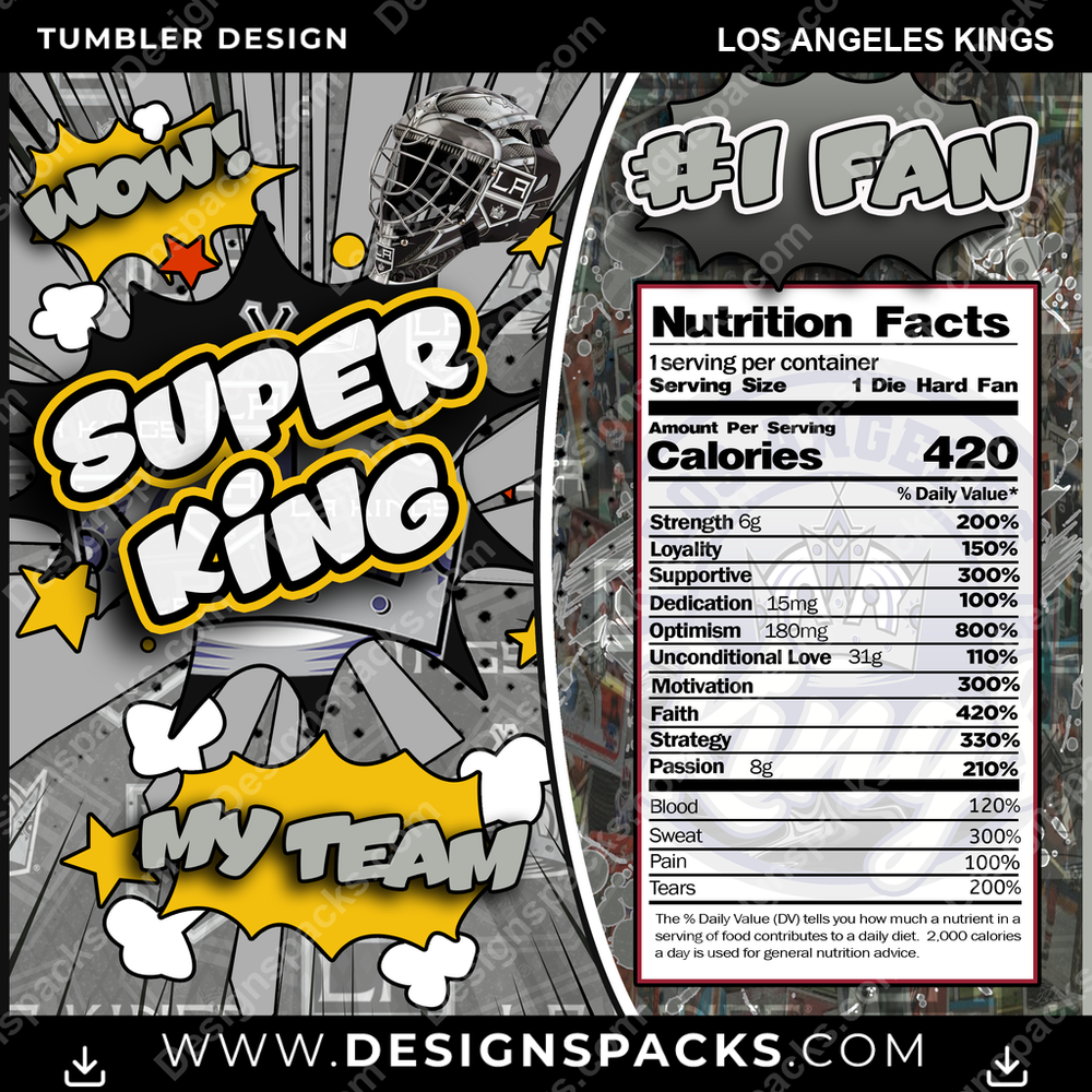 Hockey Super Team Los Angeles Kings NHL Hockey Tumbler Digital Wrap Design Download