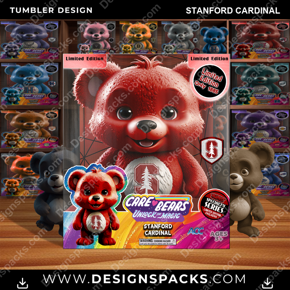 College Sport Care Bear Box Stanford Cardinal NCAA College Sport Tumbler Digital Wrap Design Download