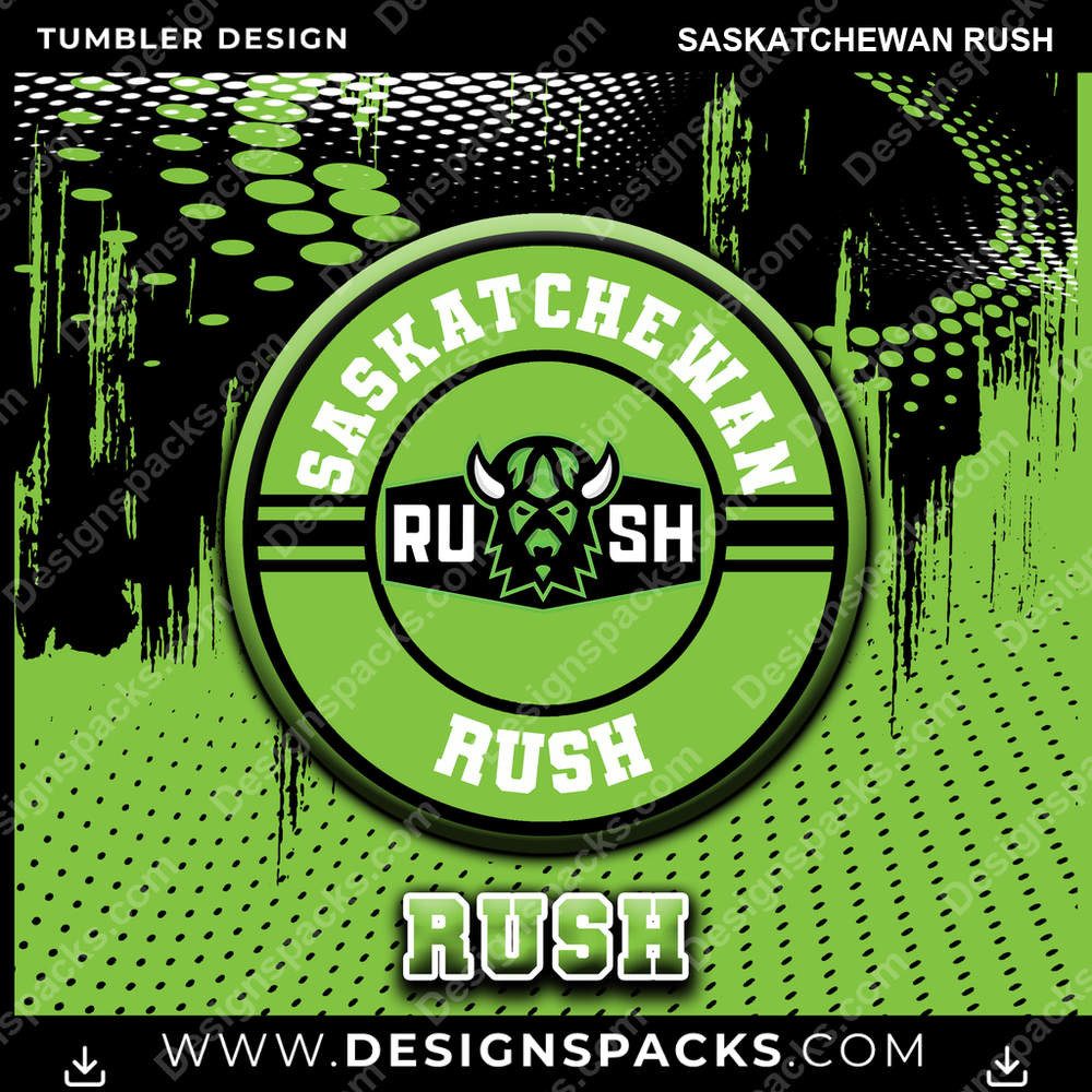 Lacrosse Dot Logo Saskatchewan Rush Tumbler Digital Wrap Design