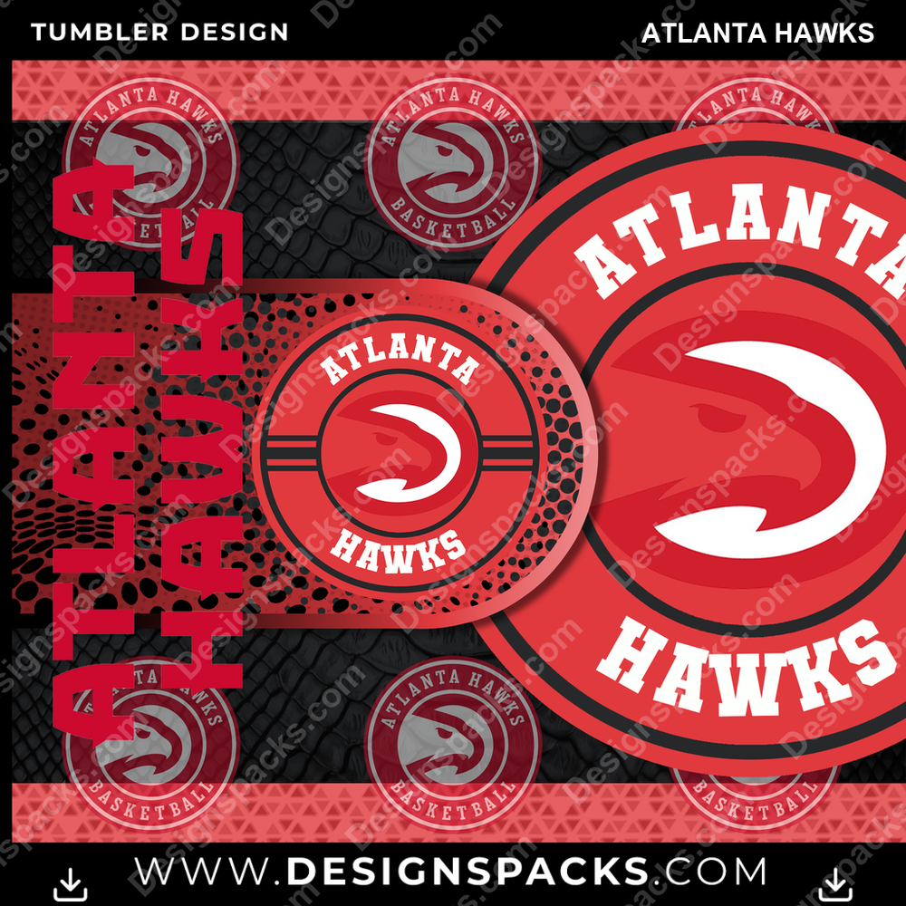 Basketball Hyper Atlanta Hawks Tumbler Digital Wrap Design