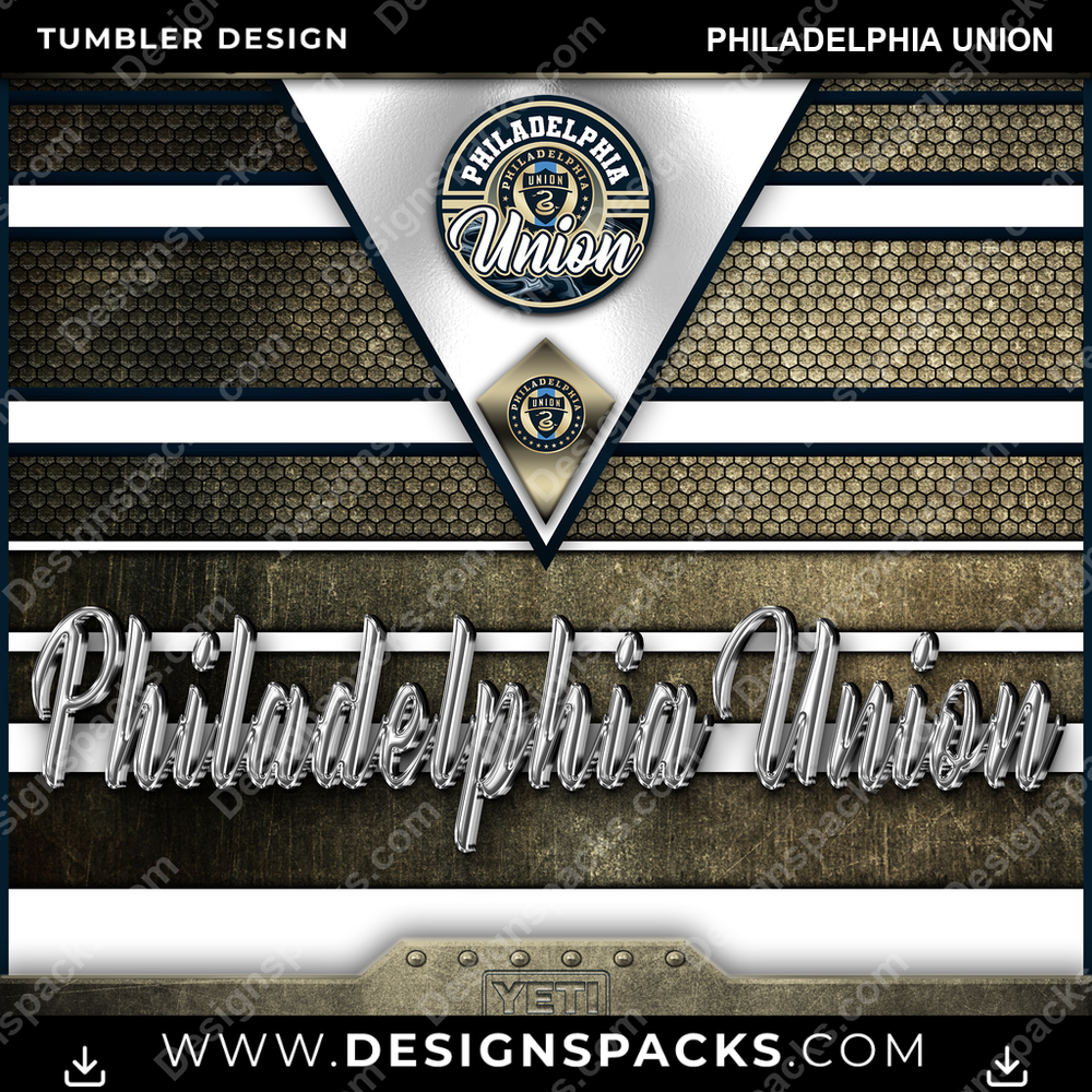 US Soccer YETI Philadelphia Union Tumbler Digital Wrap Design
