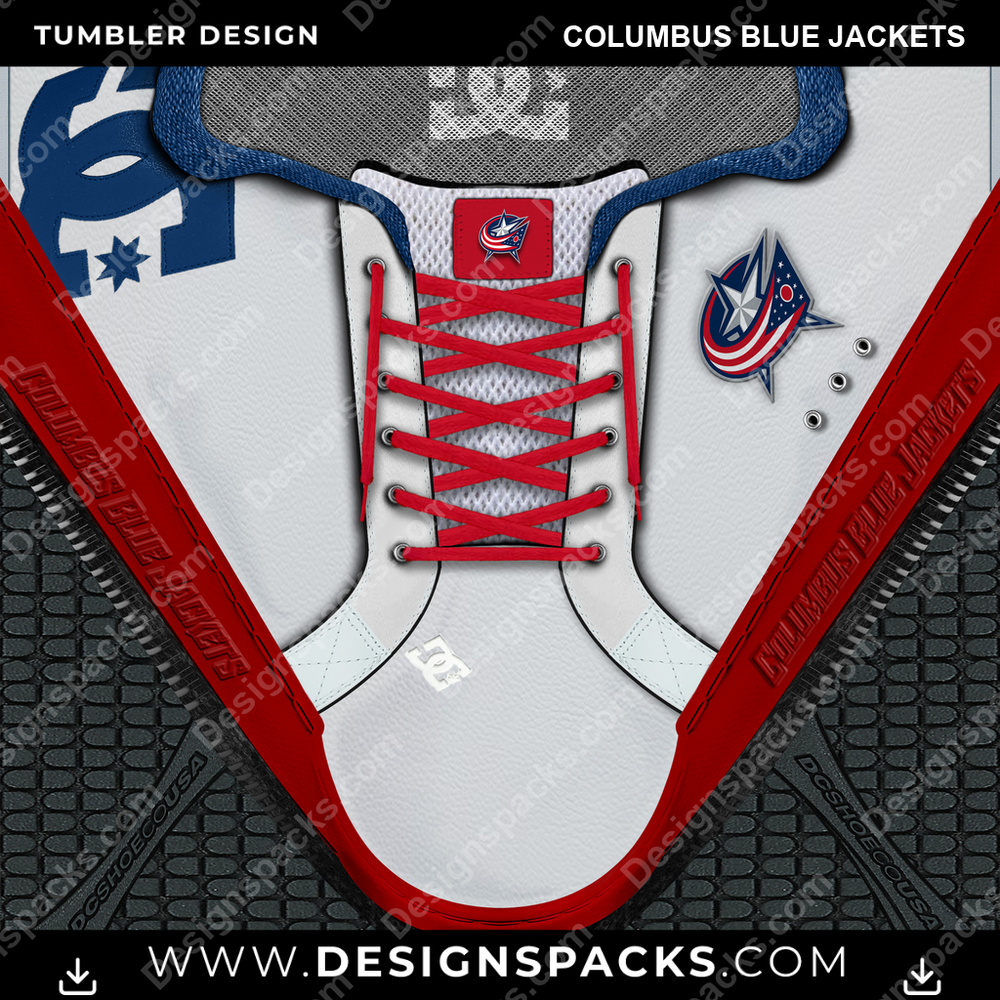 Ice Hockey DC Sneaker Columbus Blue Jackets Tumbler Digital Wrap Design