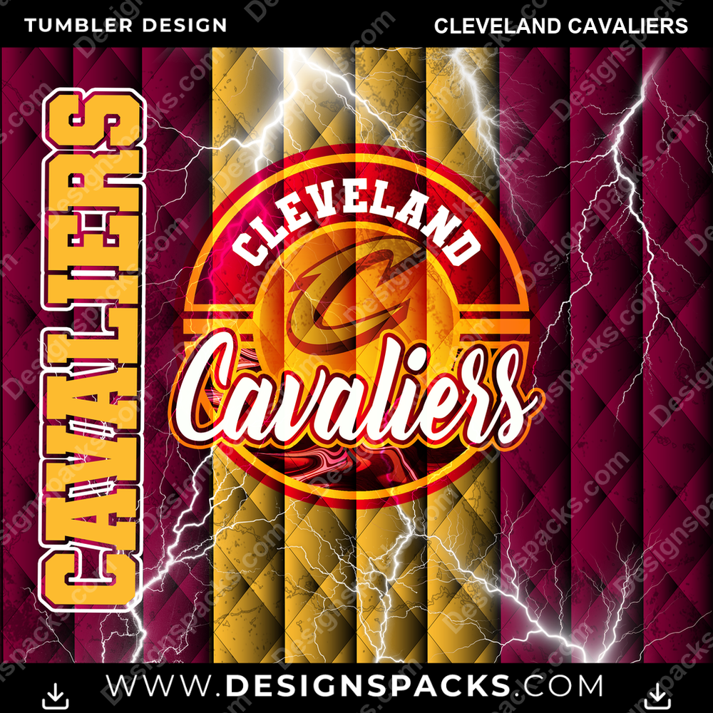 Basketball Diamond Cleveland Cavaliers Tumbler Digital Wrap Design